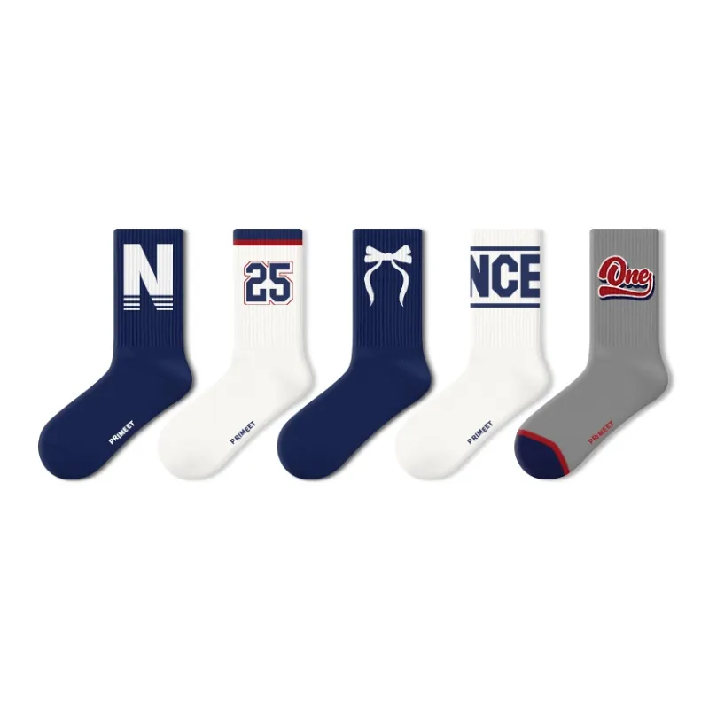 Primeet Mid Calf Socks Fall Unisex 5 Pack-21