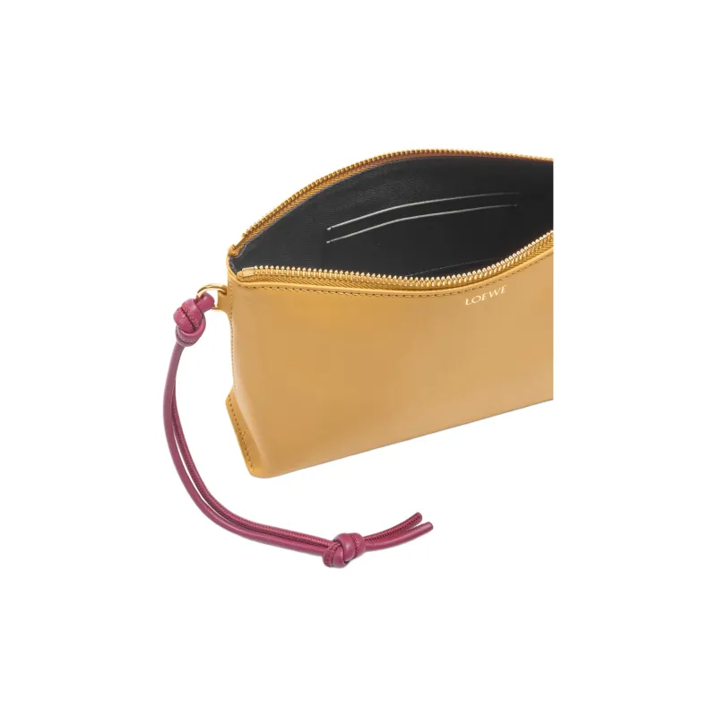 LOEWE Cow Leather Clutch Women's 1Desert Yellow & Deep Red-3