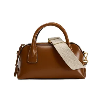 ZARA PU Shoulder Bag Crossbody Bag Handbag Mini Women's Dark Brown Yellow