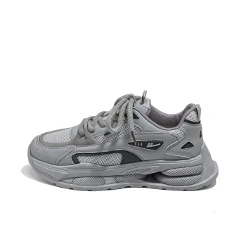 Warrior Low Top Chunky Sneakers Men's Gray Black