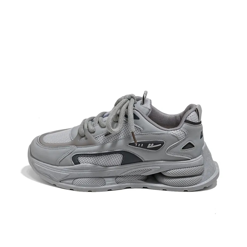 Warrior Low Top Chunky Sneakers Men's Gray Black-0