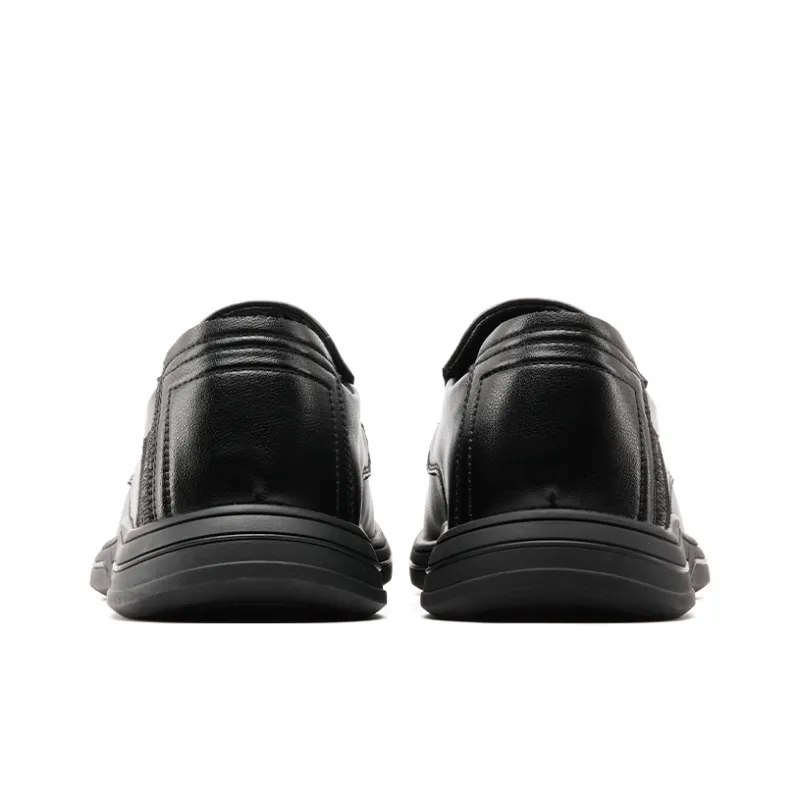 JOSINY Low Top, Everyday Commute Casual Leather Shoes Men Black-2