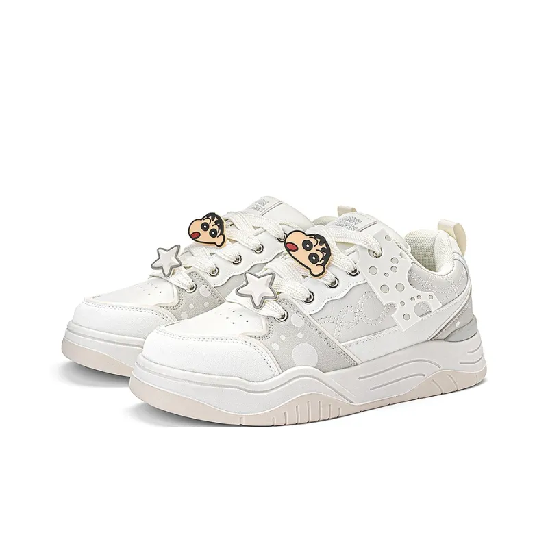 Crayon Shinchan Wear resistant, Lightweight, Breathable, And Non slip. Low Top Skateboard Shoes Unisex Vanilla Ecru Box-3