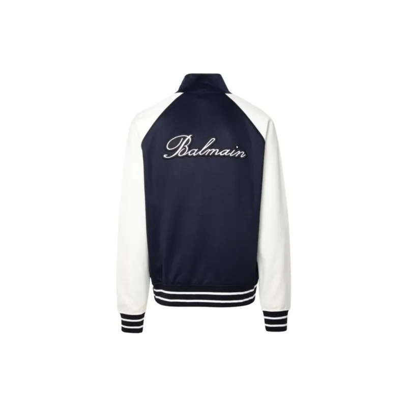 BALMAIN Logo appliqué Varsity Jacket-1