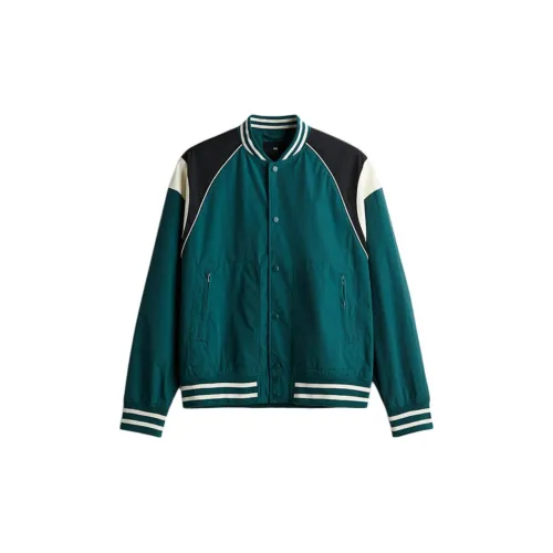 H&M Jackets Men Dark Green Turquoise