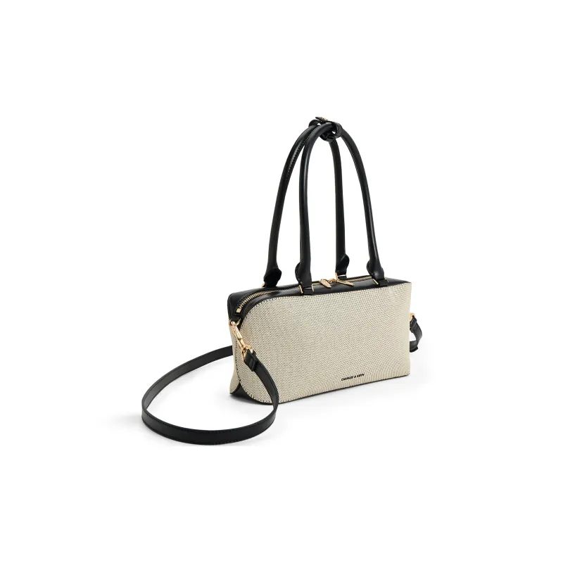 CHARLES&KEITH Fabric, Polyurethane, Synthetic Leather Crossbody One Shoulder Handbag Women's Multi Composite Color-1