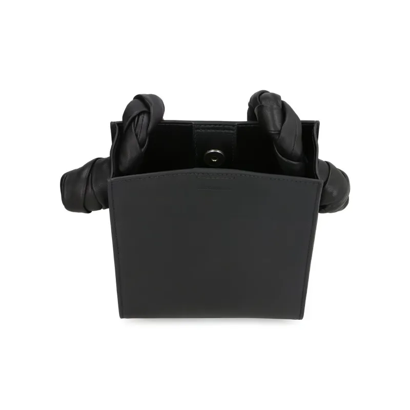 JIL SANDER Calfskin Square Handbag, Shoulder Bag Women's Black-4
