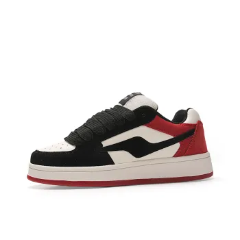 STUR YSN Wear resistant And Lightweight Low Top Skateboard Shoes Unisex Black Red
