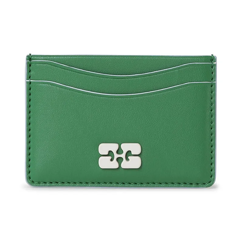 GANNI Recycled Leather Card Holder Women's Green-0