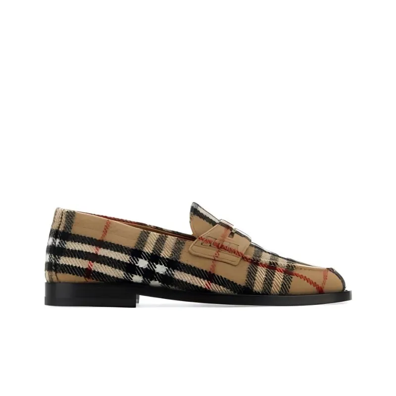 Burberry Check Wool Loafers-1