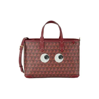 Anya Hindmarch Canvas With PET Tote Bag Shopping Bag Shoulder Bag Handbag Medium Size Women's Red
