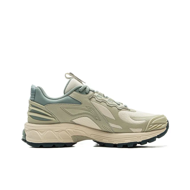 LiNing Fuyao 2.0 Trail Anti Slip Wear Resistant Low Top Casual Running Shoes Women's Green Beige-1