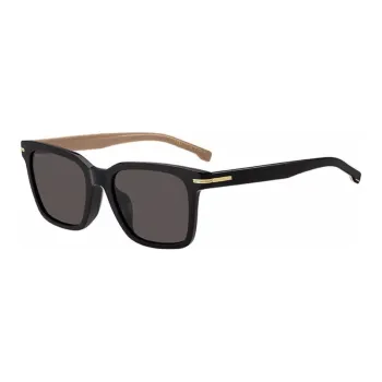 HUGO BOSS Plate Frame Square Sunglasses Men's Black
