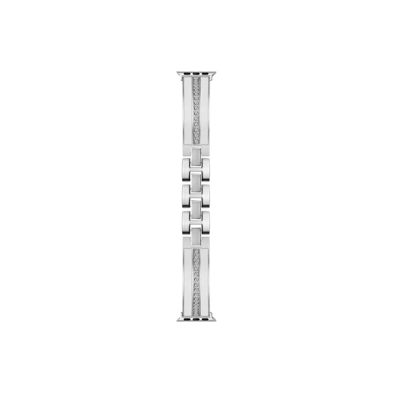SHIRUI Apple Watch Strap Advanced S9 Watch Bands Stainless Steel Silver Style With Diamonds Unisex-0