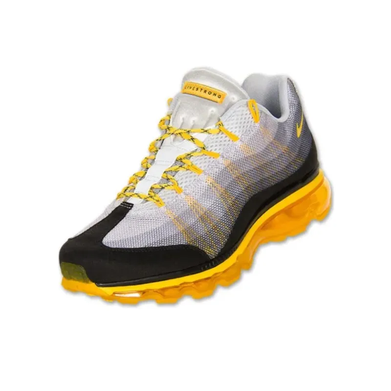 Nike Air Max 95 Dynamic Flywire LAF Livestrong Wear-resistant And Lightweight Low-Top Casual Shoes Unisex Gray White-3