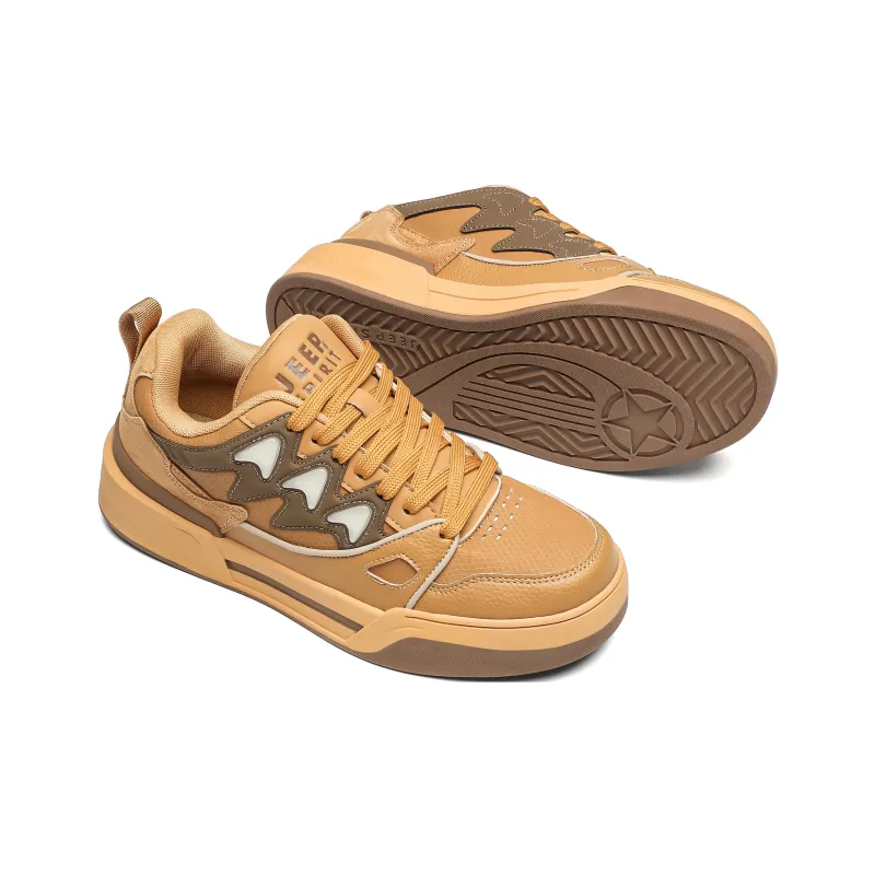 JEEP SPIRIT Skateboard Shoes Men Low Top Sunrise Yellow-4