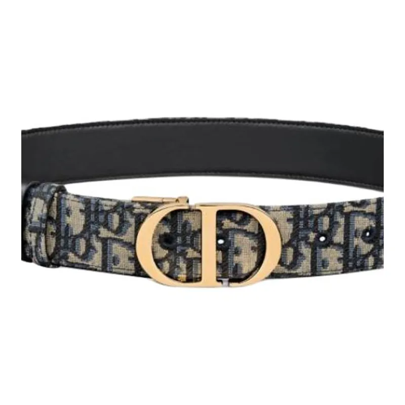 DIOR Calfskin Leather Belts Women's Blue Width 3.5CM-2
