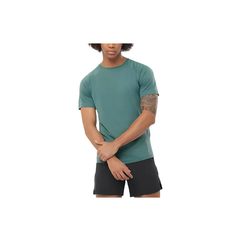 SALOMON CROSS RUN T-Shirt Men's Ocean Green-2