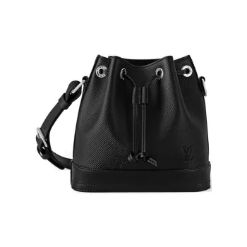 LOUIS VUITTON Leather Handbag Shoulder Bag Women's Black