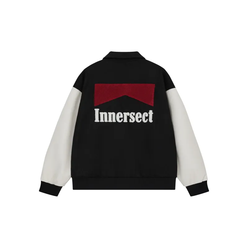INNERSECT 24FW Fall And Winter Baseball Jacket Unisex Black-2