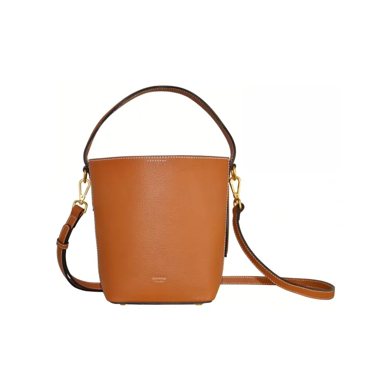 CAVANA Calfskin Boston Bucket Bag Shoulder Bag Crossbody Bag Handbag Women's Brown-0
