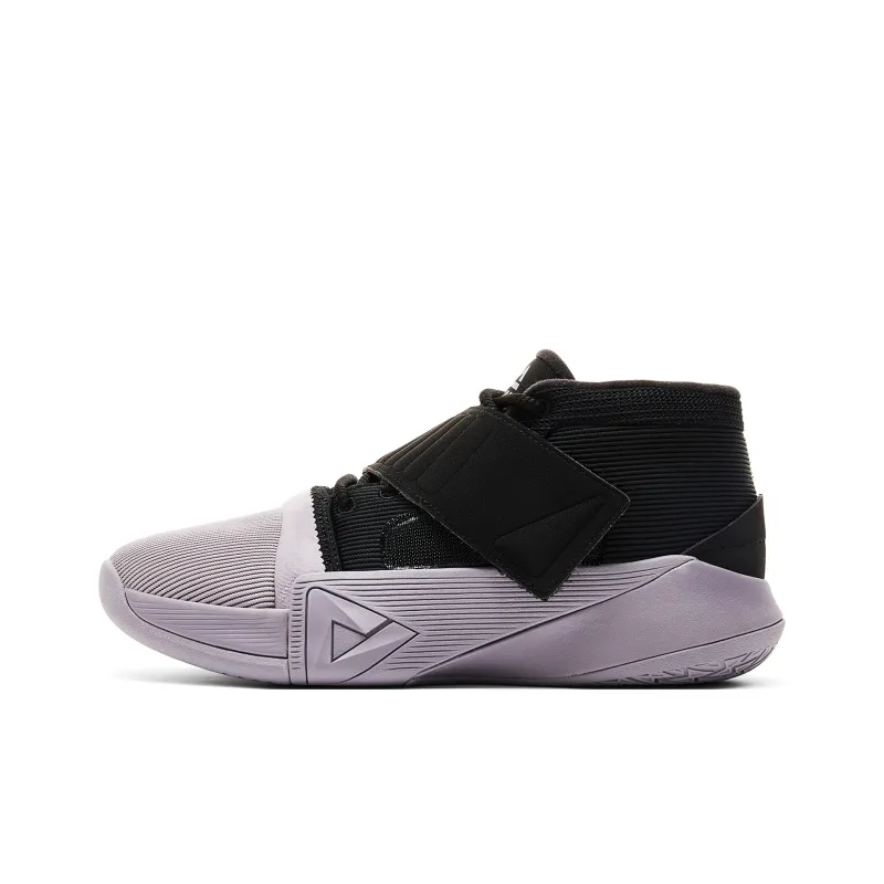 PEAK Basketball Shoes Men Mid Top Black Carbon Gray-0