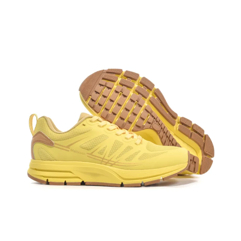 Mailesen Cushioning Wear Resistant Low Top Training Running Shoes Unisex Yellow-3