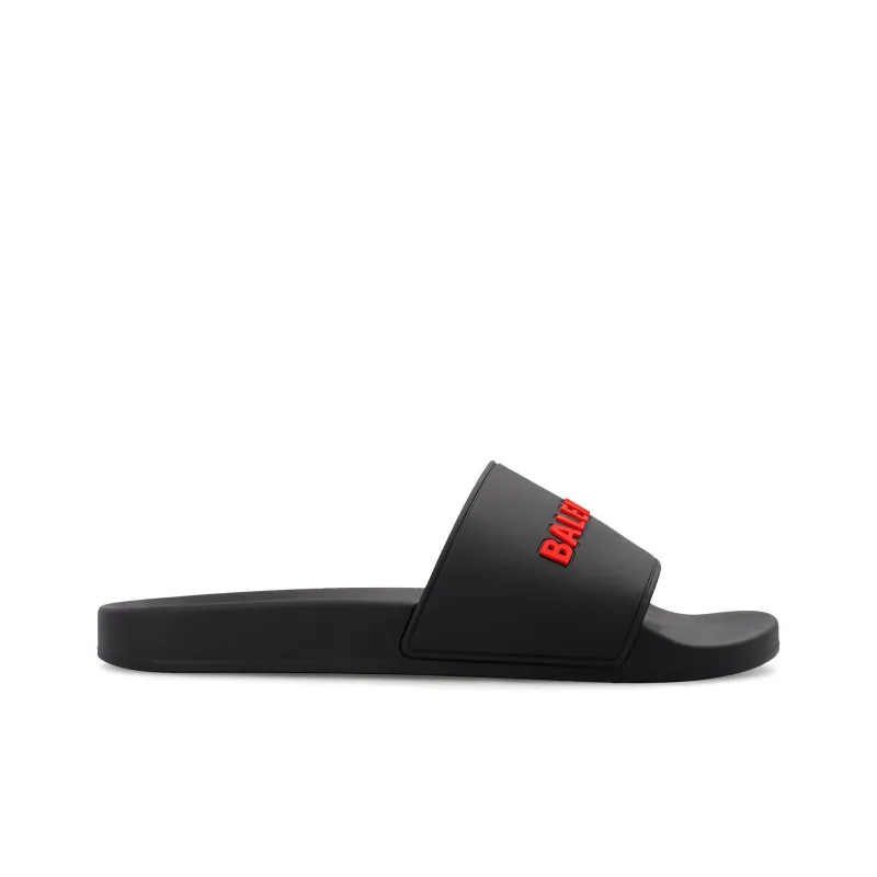 Balenciaga Pool Slides Black Red-1