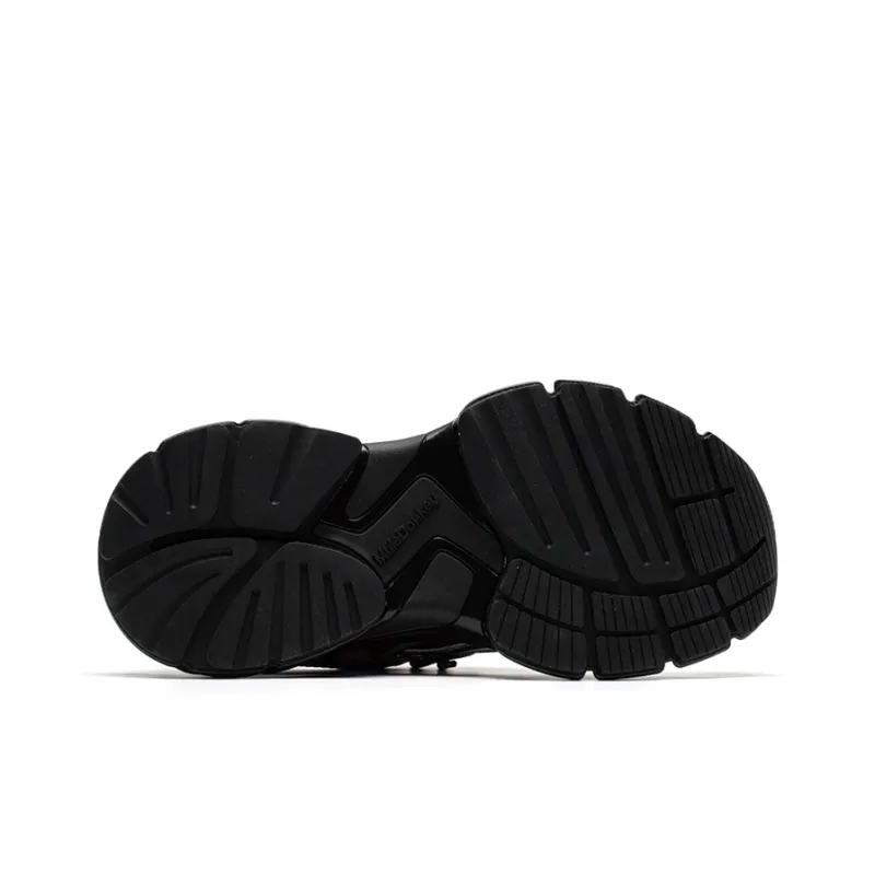 Mule Donkey Lightweight And Breathable Low Top Chunky Sneakers Unisex Extreme Night Black-5