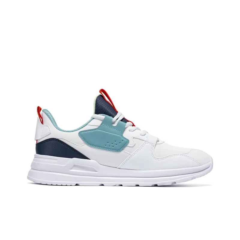 Erke Cushioning Lightweight Low Top Casual Shoes Men White Blue-2
