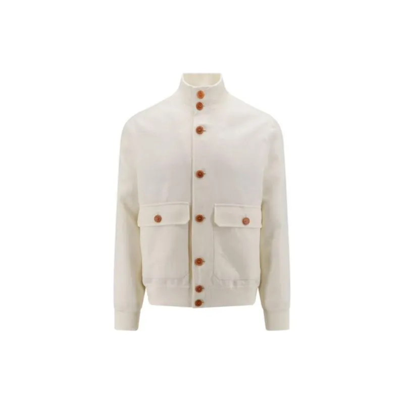 Brunello Cucinelli Long Sleeved Buttoned Bomber Jacket-1