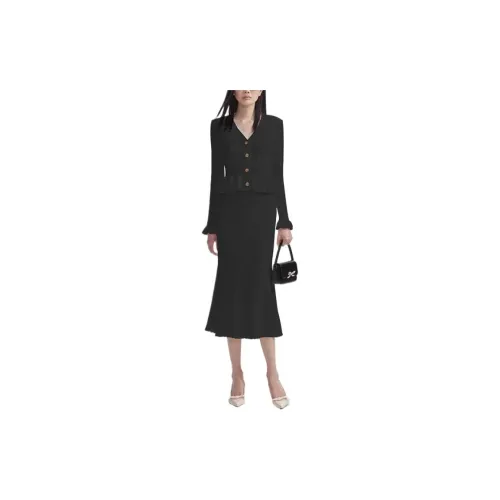 Self-portrait Long-Sleeved Dresses Women's Black