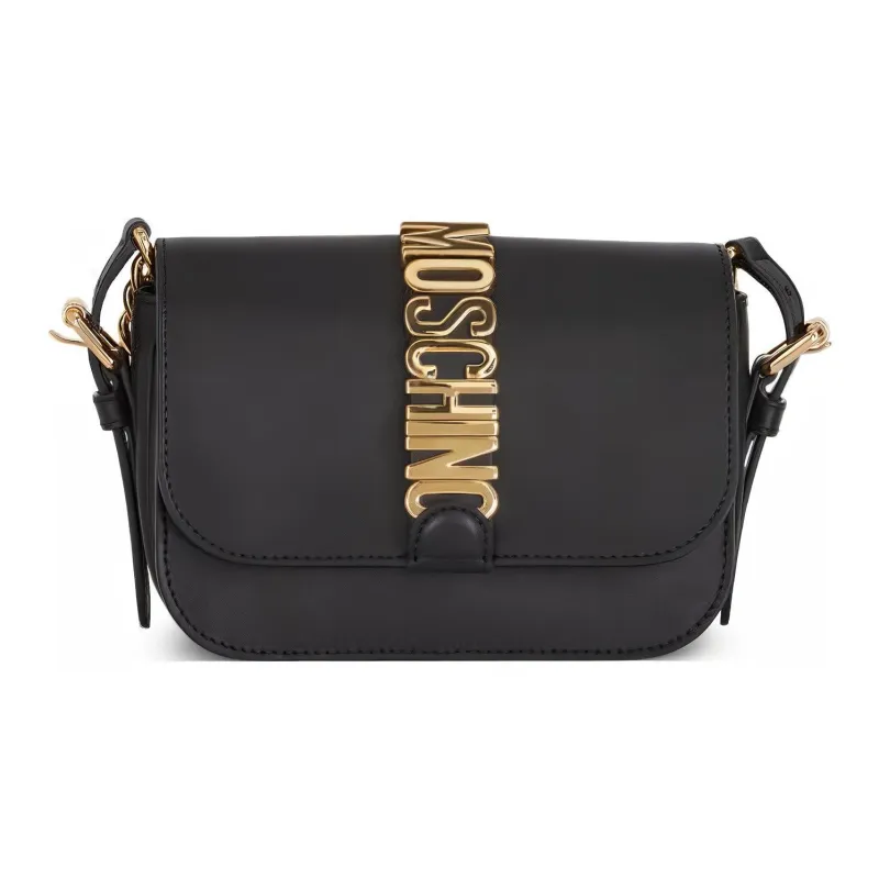 MOSCHINO Calfskin Crossbody Bag Shoulder Bag Women's Black-0