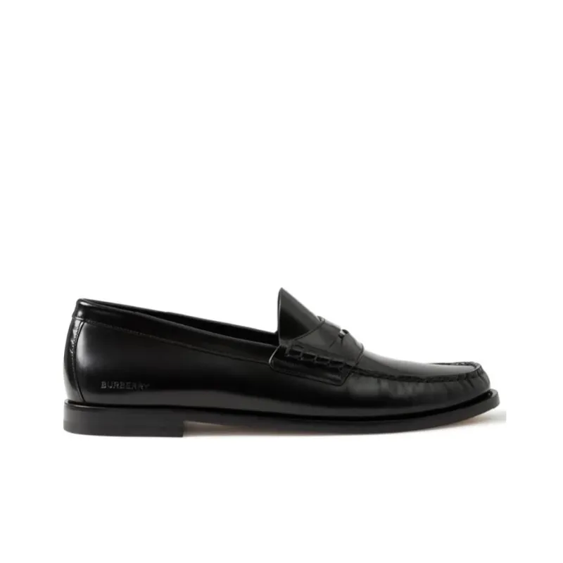 Burberry Coin-detailing Logo-debossed Leather Penny Loafers-1
