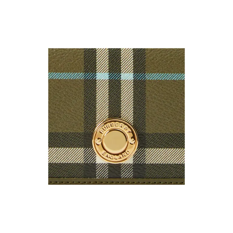 Burberry Polyurethane With Calfskin Wallet Regular Women's Olive Green-4
