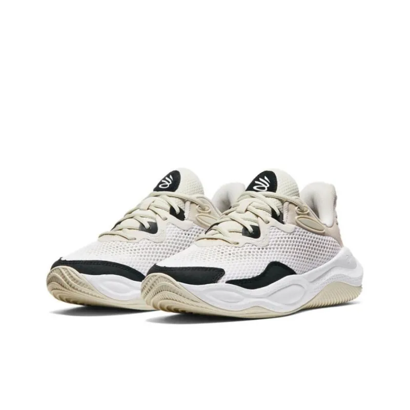Under Armour Wear Resistant Low Top Basketball Shoes Men's Ecru-2