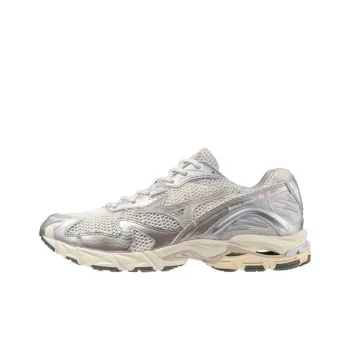 Mizuno Wave Rider 10 Cushioning Wear Resistant Low Top Running Shoes Men's Silver White