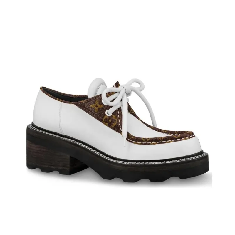 LOUIS VUITTON Beaubourg Platform Derby Shoes 'White' Women's-1