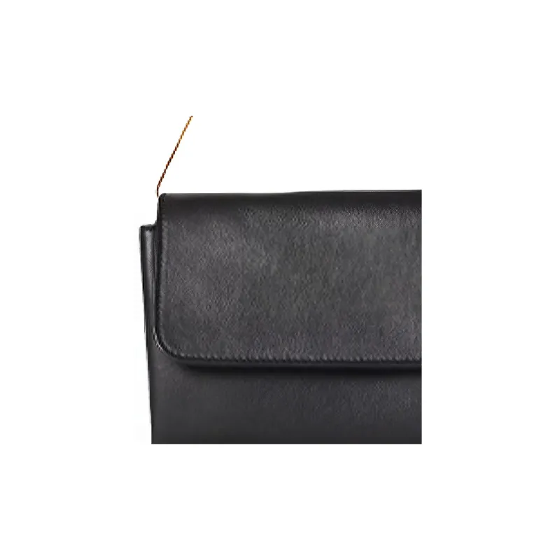 THE ROW Smooth Satin Leather Clutch Handbag Shoulder Bag Women's Black-3
