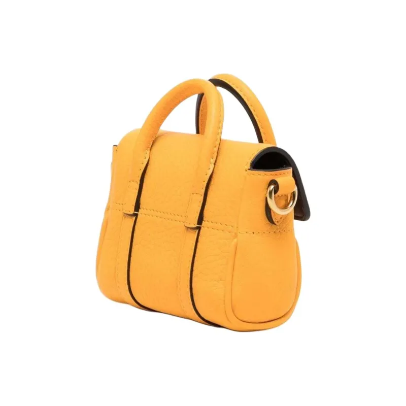 Mulberry Bayswater Leather Shoulder Bag Crossbody Bag Handbag Extra Mini Women's Yellow-2