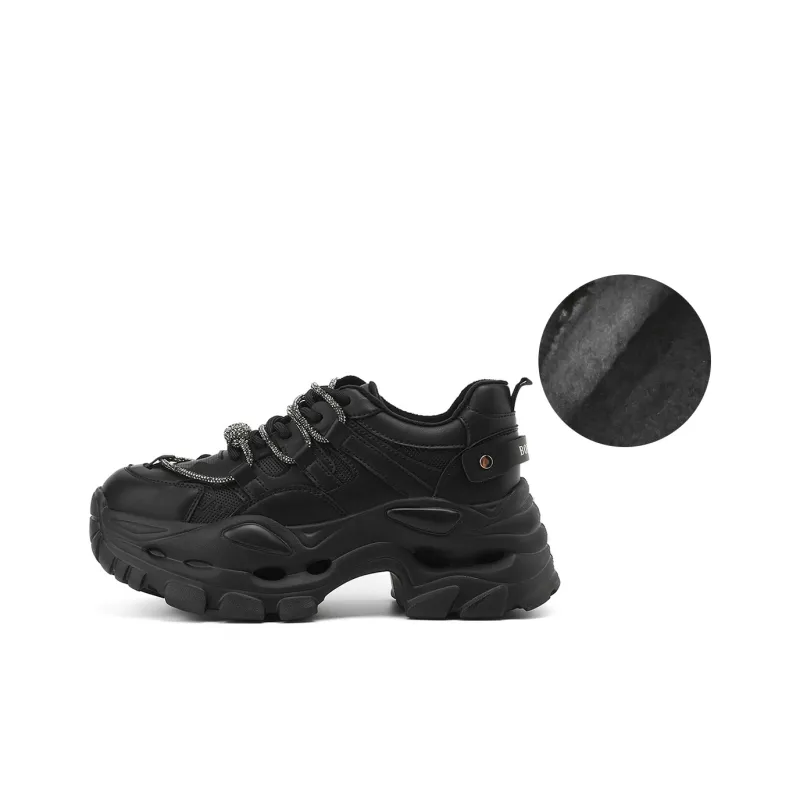 BOERDIQI Warm Height Increasing Lightweight Breathable Low Top Chunky Sneakers Women's-0