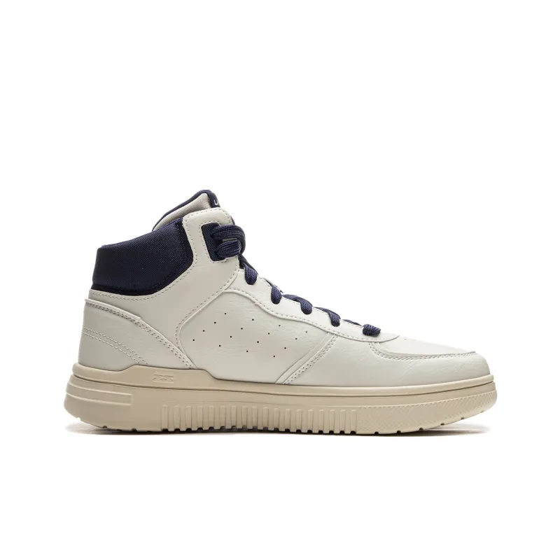 LiNing Qingyun HI Anti-Slip And Wear-Resistant Breathable High-Top Skateboard Shoes Unisex White Blue-1