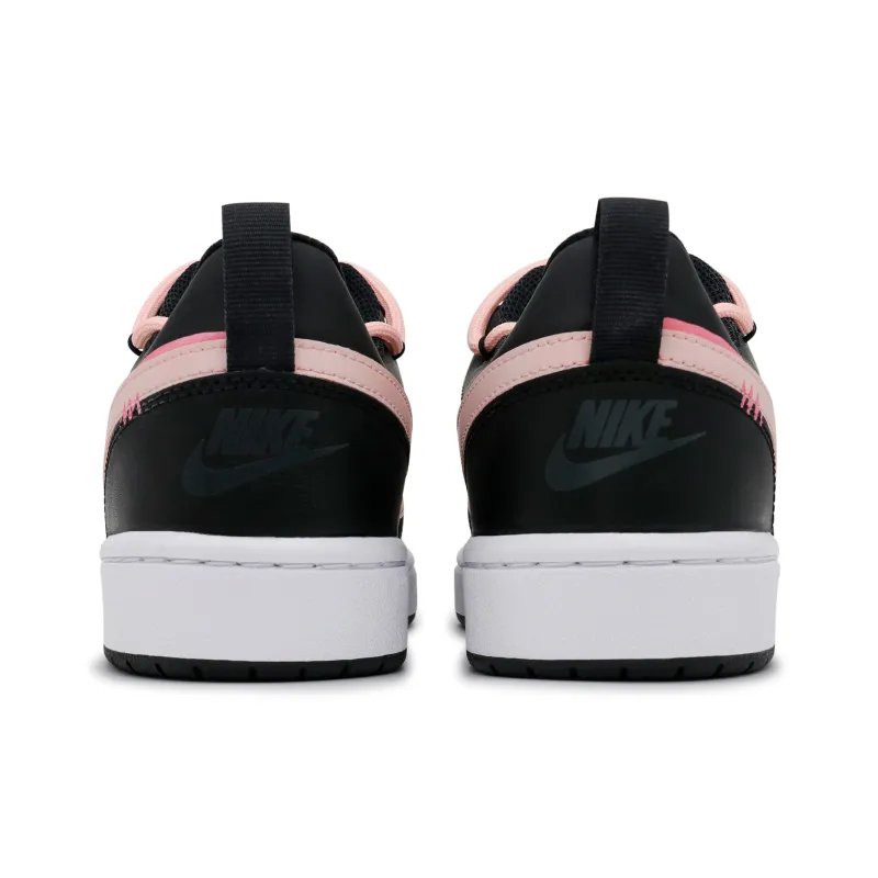 Nike Court Borough Non slip Lightweight Low Top Skateboard Shoes GS Black Pink-3