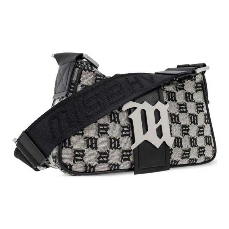 Misbhv Monogram Jacquard Logo Plaque Shoulder Bag-1
