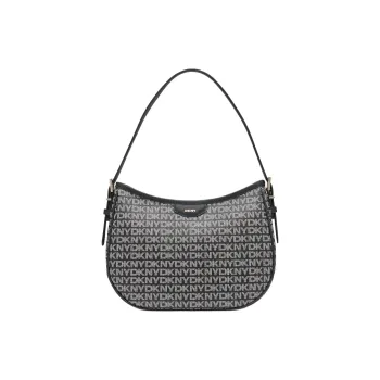 DKNY Soft Leather Hobo Bag One Shoulder Handbags Women's Black
