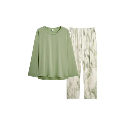 Sha Qian Pajama Set Women's Aqua Green