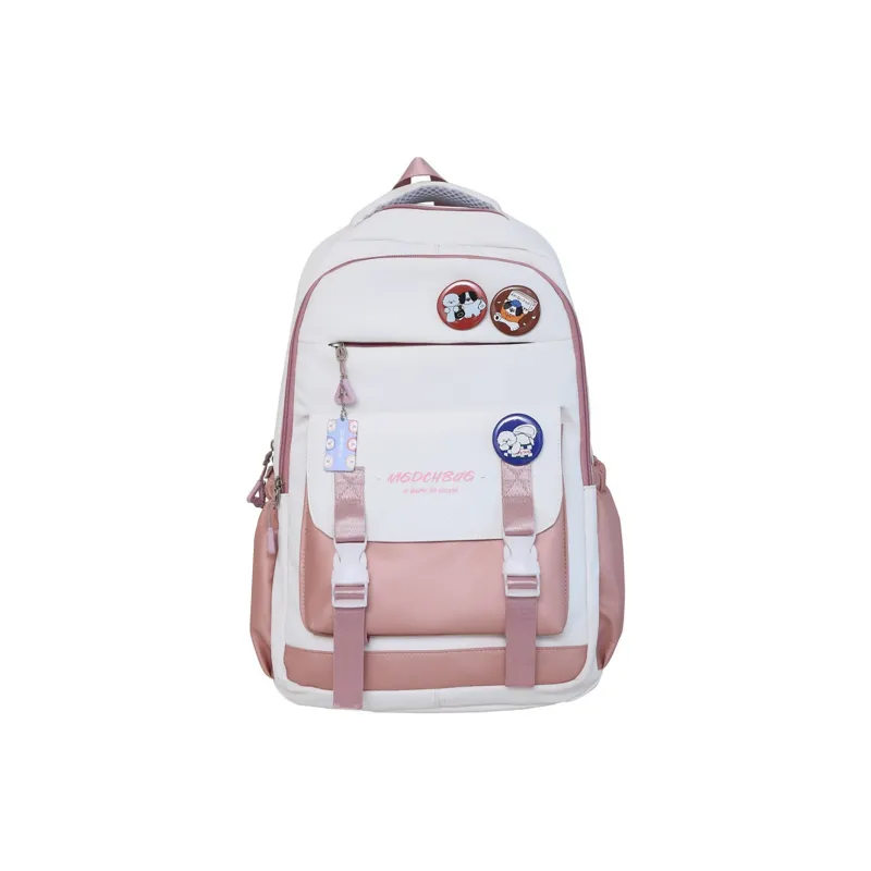TAKI Nylon Backpack Regular Unisex Pink/Black/Blue-2