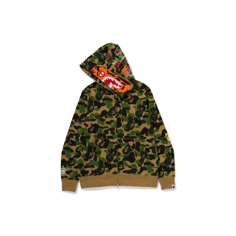 A BATHING APE Abc Camo Shark Ponr Full Zip Hoodie-4