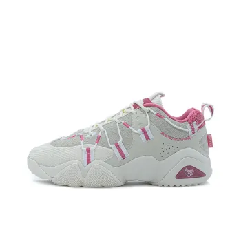 PEAK State Pole 6371 Cushioned Slip Resistant Height Increasing Low Top Basketball Shoes Women's Beige Red