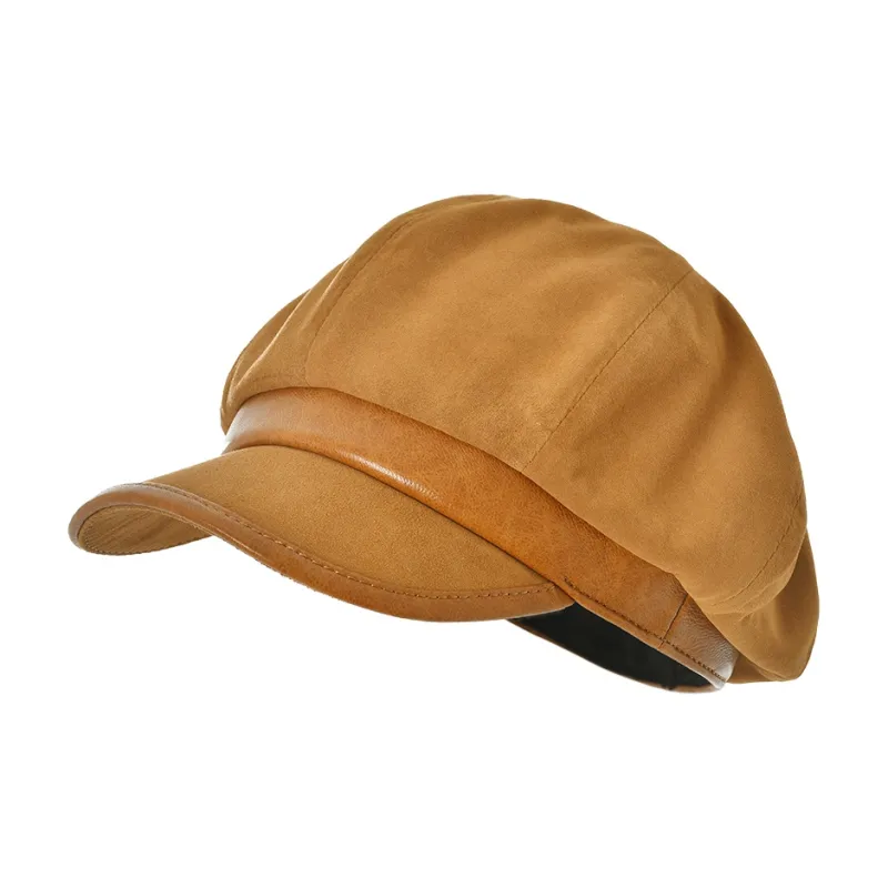KENMONT Sheepskin Leather Sheepskin Cotton Regenerated Cellulose Fiber Polyester Berets Women's-1